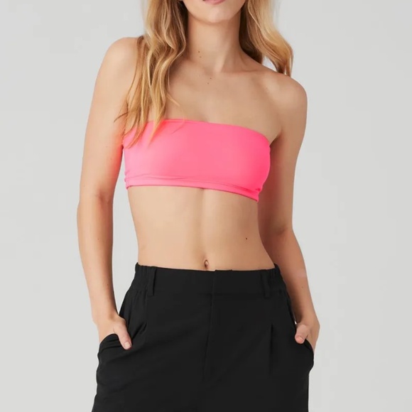 Alosoft Breeze Bandeau - Fluorescent Pink Coral NWOT - Picture 2 of 3